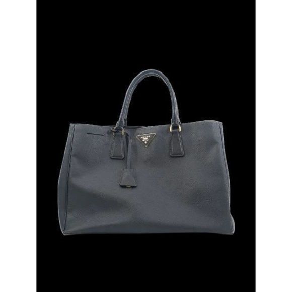 Good Condition Prada Black Leather Handbag with Gold-Tone Hardware Bags